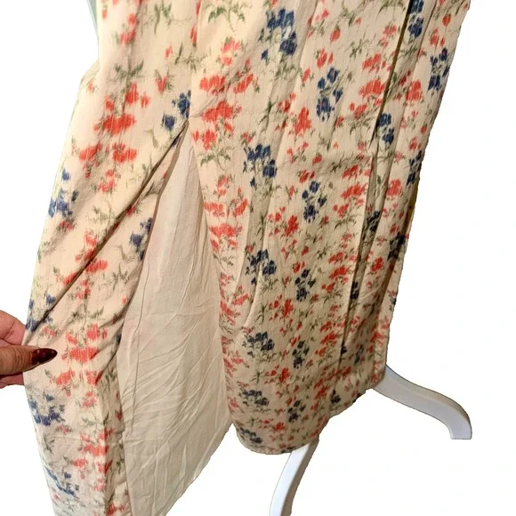 NEW Rebecca Taylor Long Emma Dress Size 8 Floral Maxi Cream Blush Blue Pockets - Picture 12 of 12